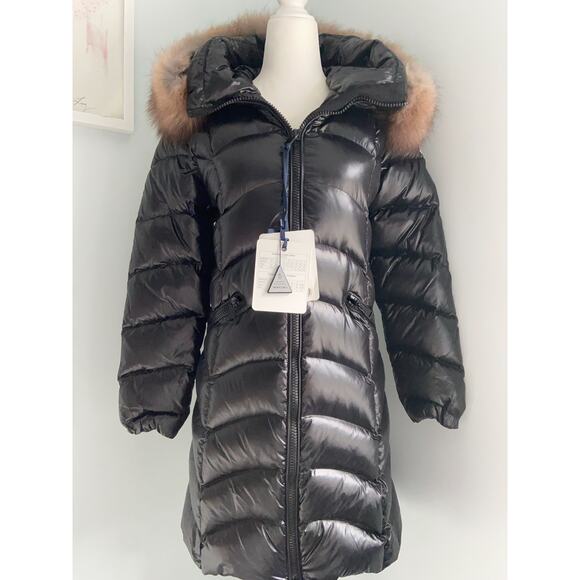 MONCLER Quilted Down Puffy Coat with Fur Trim - Picture 1 of 13